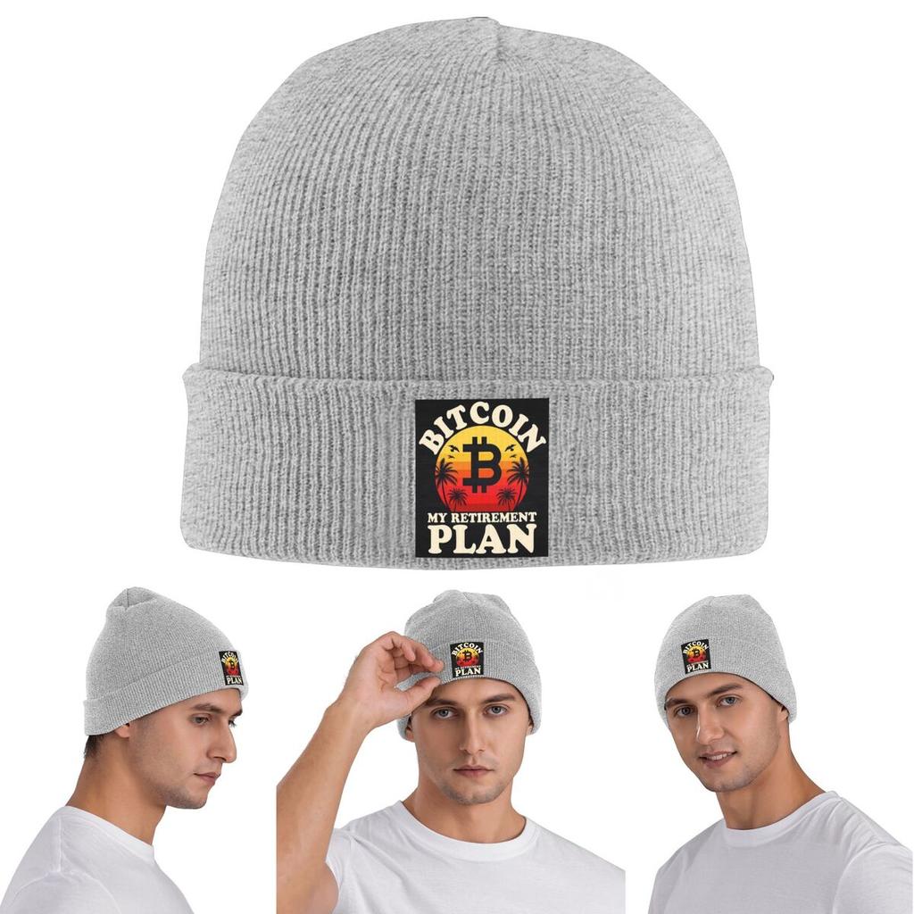 Bitcoin BTC Crypto Currency Warm Knitted Cap Winter Knit Bonnet Hat Skullies Beanies Hip Hop Caps for Unisex