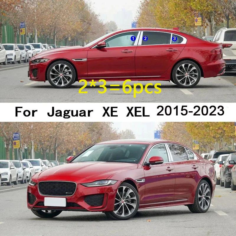 Car TPU/Glossy Mirror Pillar Post Cover Stickers Accessories For Jaguar XE XEL 2015 2016 2017 2018