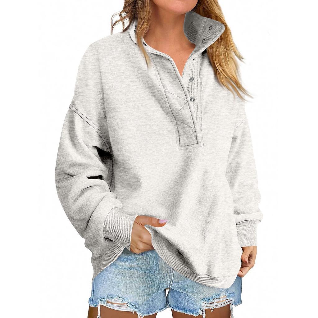 Women's Fashionable Long-sleeved Pullover And Solid-color Sweatshirt