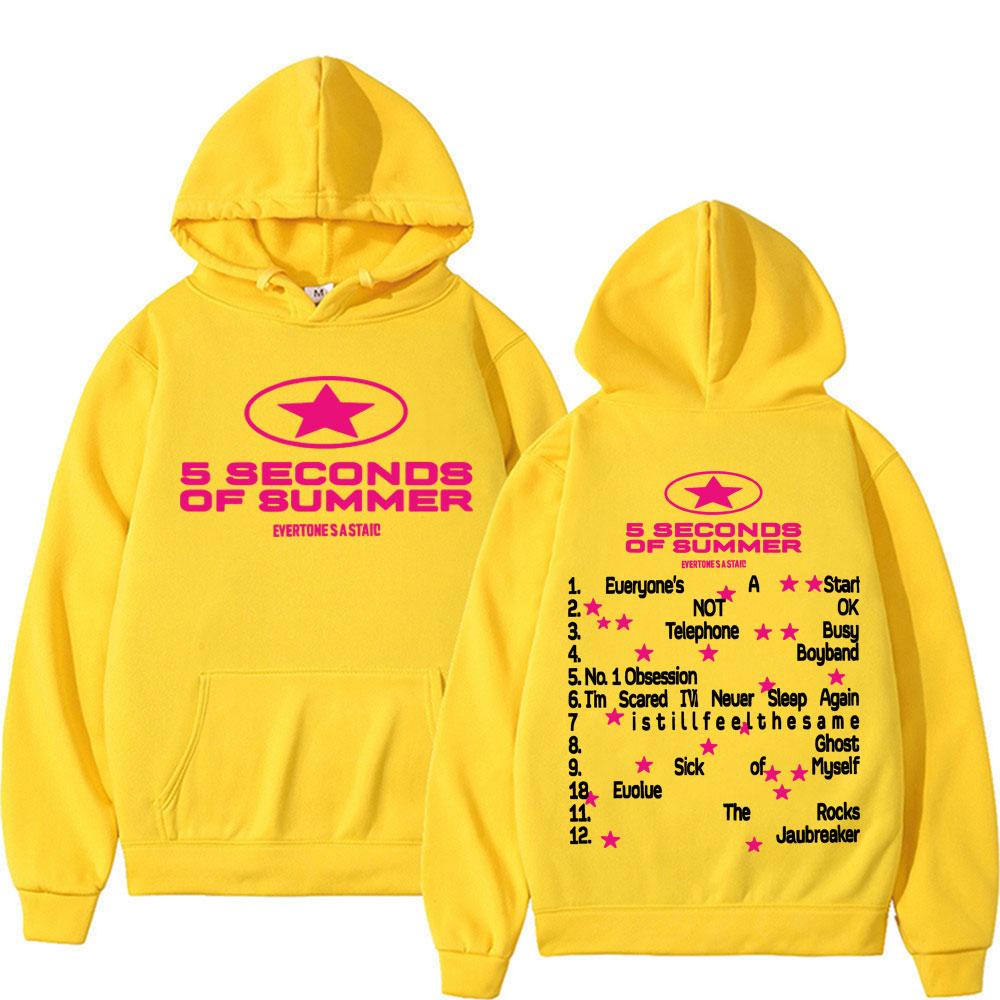 5 Seconds of Summer Everyone's A Star Album Tour Hoodies Mens Clothes Hip Hop Harajuku Sweatshirt Casual Fleece Oversized Hoodie