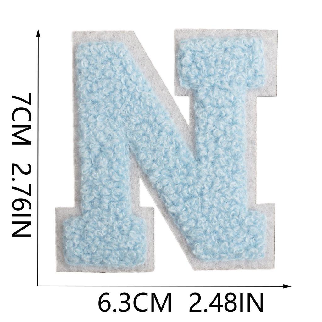 Roaring Sky 7cm Light Blue Chenille Embroidery Patch for Bags and Decor