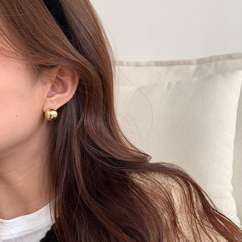 Contemporary Minimalist Round Ball Earrings For Women Stylish Daily Jewelry Wear