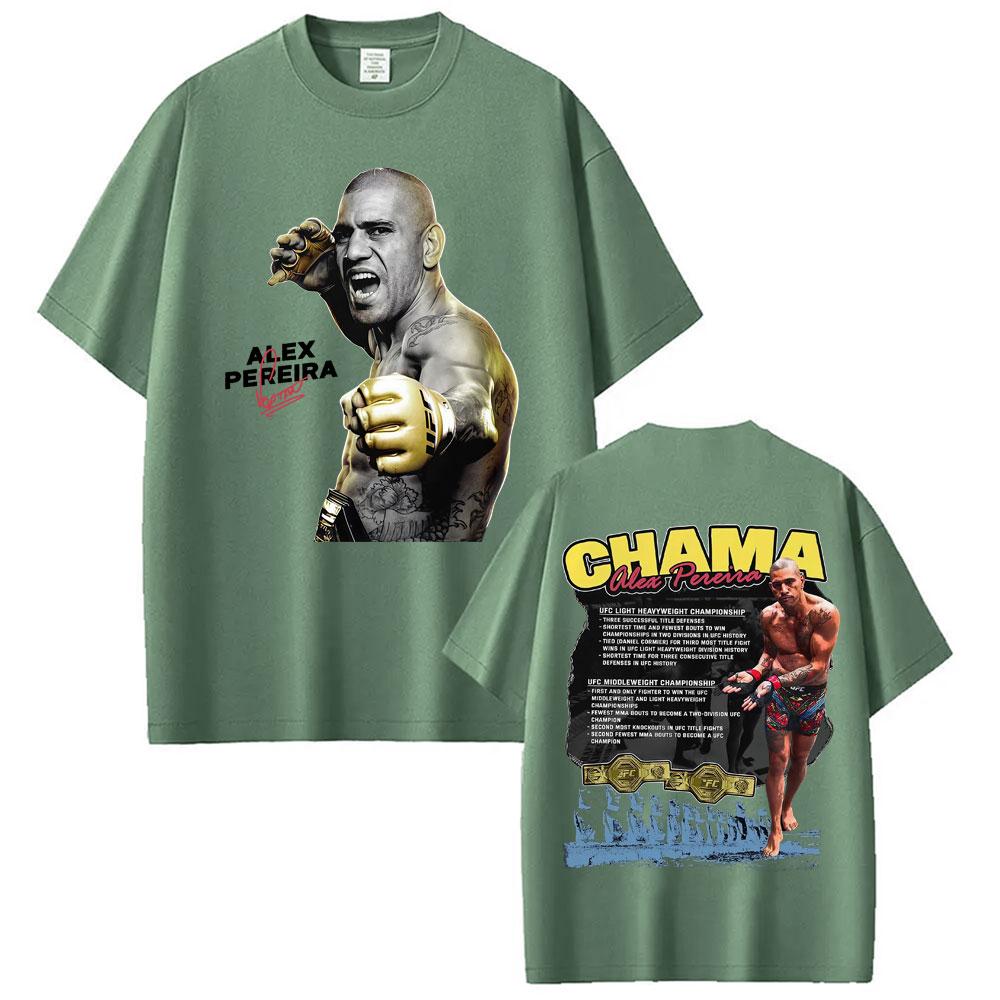 Tricouri cu Imprimeu Față-Verso Limitat Chama Alex Pereira Unisex Femei Harajuku Estetică Violență Tricouri Goticice Tricou 100% Bumbac