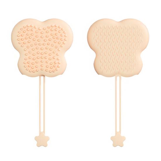 2-in-1 Pet Grooming Glove with Lanyard Soft Flexible Cat Head Shape Pet Grooming Massage Glove Grooming Mitt