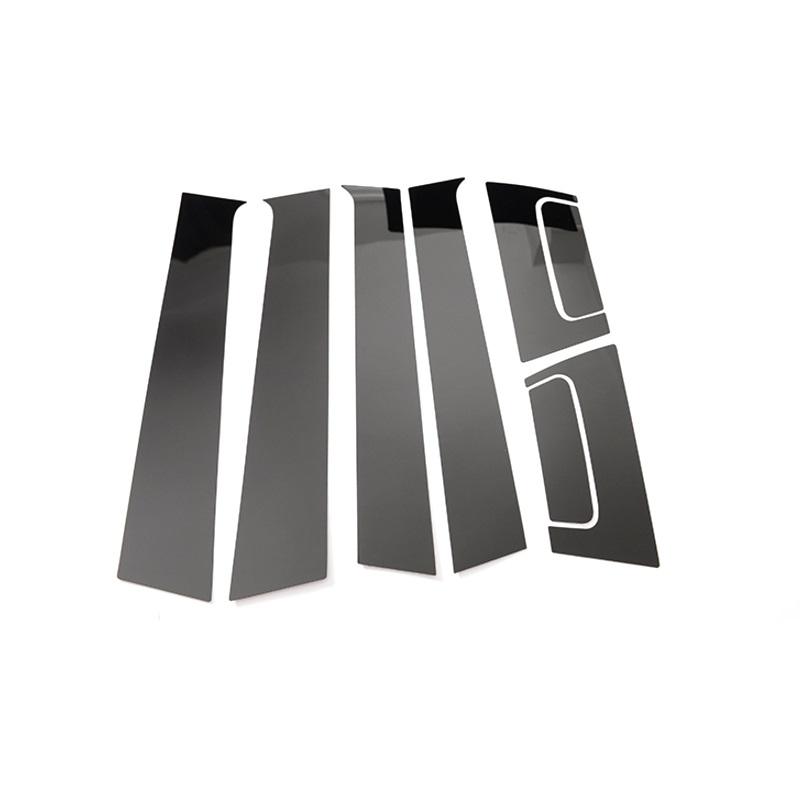 Fit For Honda HRV HR-V 2016- Carbon Fiber Black Car Window Door Column BC Pillar Post Cover Trim Mirror Effect PC