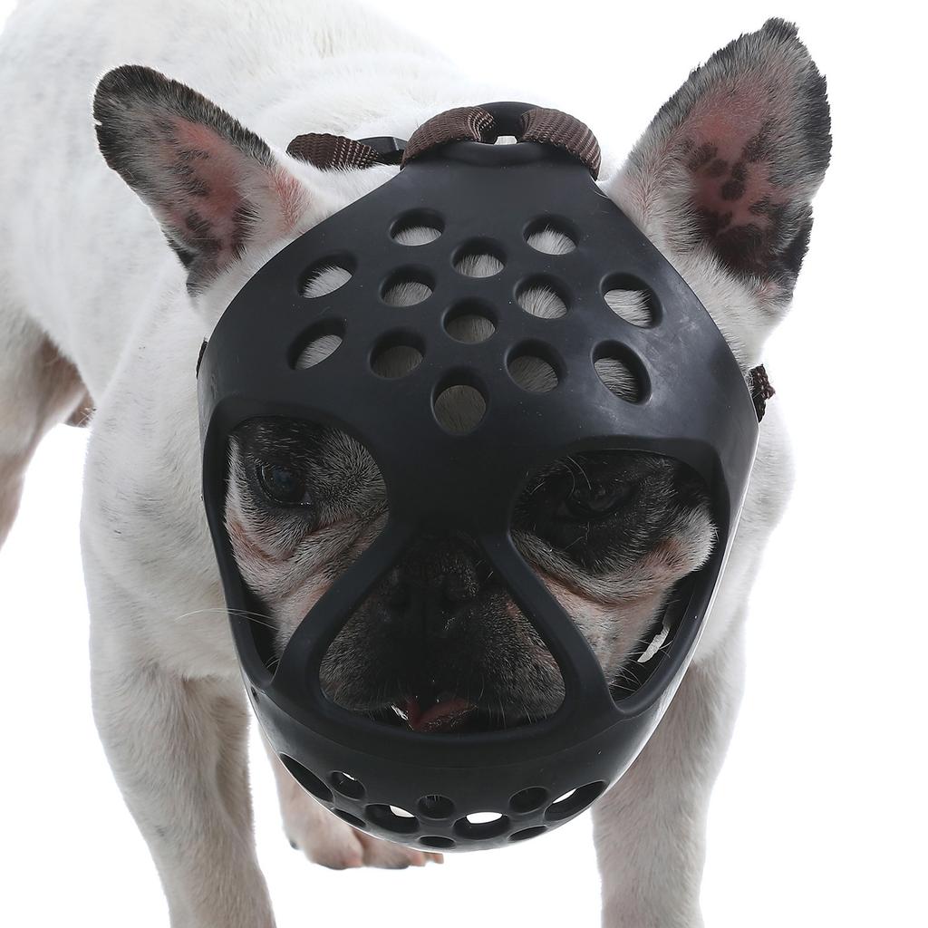 Dog Muzzle for Short Snout Dogs Breathable Holes Prevent Biting Chewing