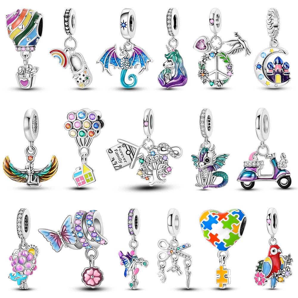 copper Plated Colorful Charm Bead Charms Bead Charms Compatible With Authentic Bangle Unicorn Fiery Dragon Pendant Dangle Bracelets Do It Yourself Wom