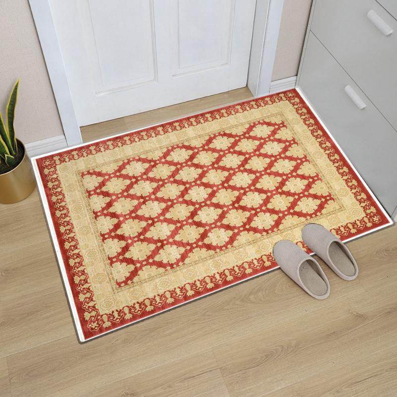 Vintage Oriental Traditional Rug Carpet Moroccan Turkish Style Doormat Carpets Anti-Slip Bohemian Bath Kitchen Garden Small Mat