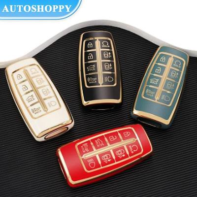 Yeni moda TPU araba uzaktan anahtar kılıfı kabuk Hyundai Genesis G80 GV70 GV80 2019 2020 8 düğmeler koruyucu anahtarsız Fob aksesuarları