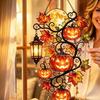 Acrylic 2D Flat Pumpkin Maple Leaf Hanging Ornament: Halloween Window Decoration for Fall Home Styling
