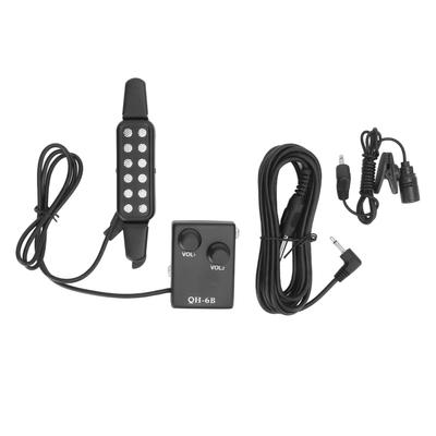 Guitar Pickup 12 Sound Holes Tones Volume Control Amplifier with Microphone for Acoustic