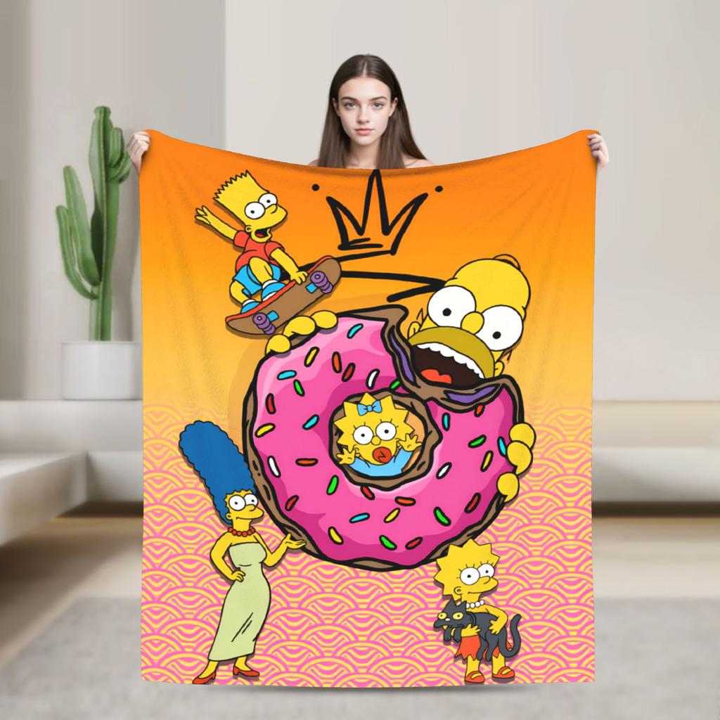 Blanket The S-Simpsons Travel Office Flannel Bedding Throws For Couch Chair Super Warm Design Bedspread Birthday Present