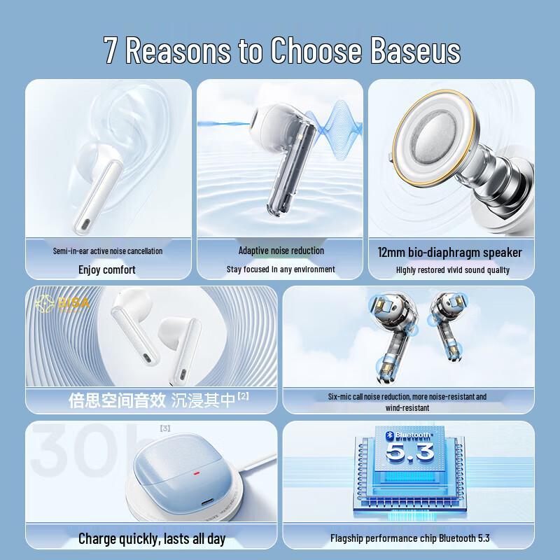 Baseus Bowie M3 True Wireless Active Noise Cancelling Earbuds