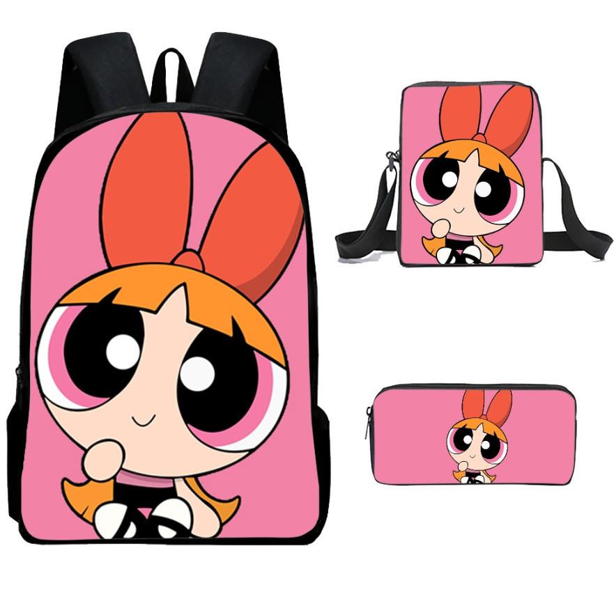 Mochila de Dibujos Animados Las Supernenas Con Correas Acolchadas de Espuma Para la Escuela y el Uso Diario