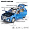 1:24 BMW X7 SUV Diecast Metal Alloy Model Car Sound Light Pull Back Collection Kids Toy Gifts