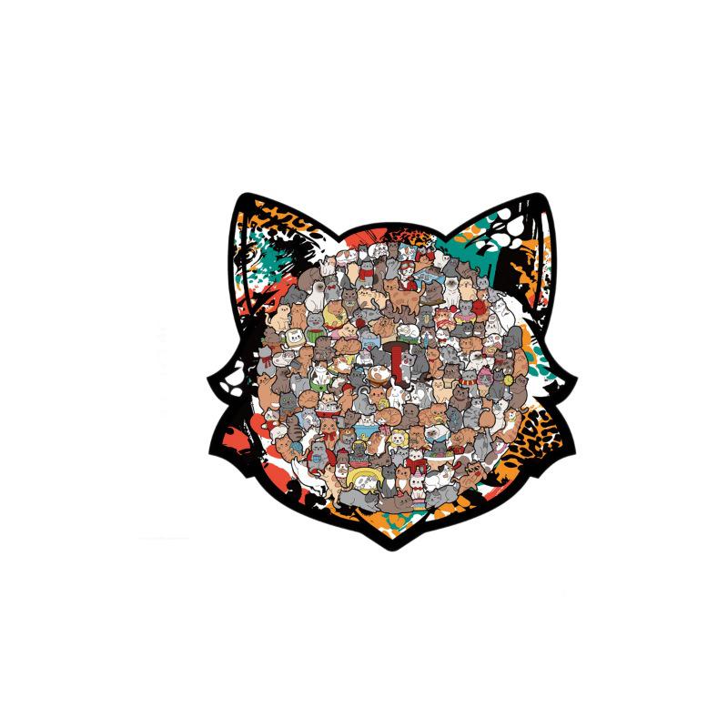 Wacocetoy Irregular Wooden Cat Jigsaw: Fun & Stress-Relief Puzzle