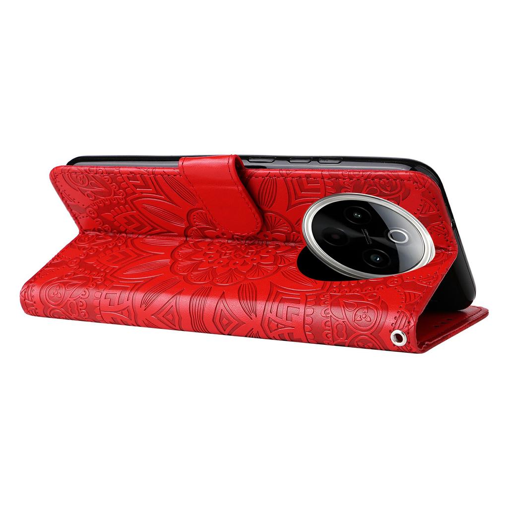 For vivo Y300 Pro 5G Case Sunflower Imprint Leather Wallet Phone Cover