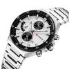 CURREN Sporty Elegant 43mm Men's Chronograph Dial Watch with Stainless Steel Band Luminous Hands Quartzt Wristwatch for Men