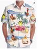 Summer Hawaiian Shirt Men's Fashion Digital Printing Short Sleeve Source Factory One and a half sleeves