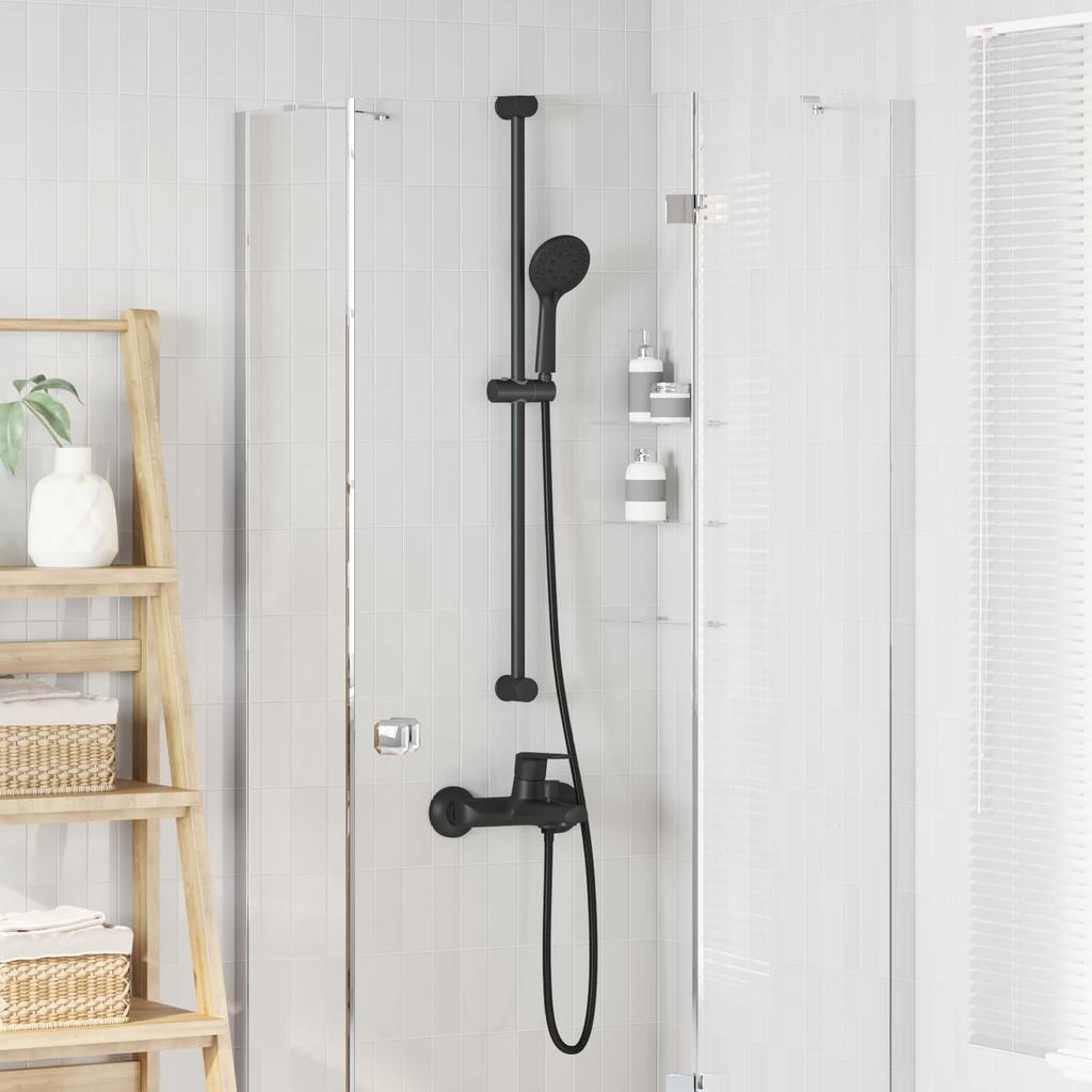Shower System Set Black 100 Cm Stainless Steel