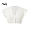 Traditional Celebration Costume Women German Dirndl Blouse V-Neck Flying Sleeve Cropped Shirt Shirt Bavarian Oktoberfest Folk Crop Top Outfit