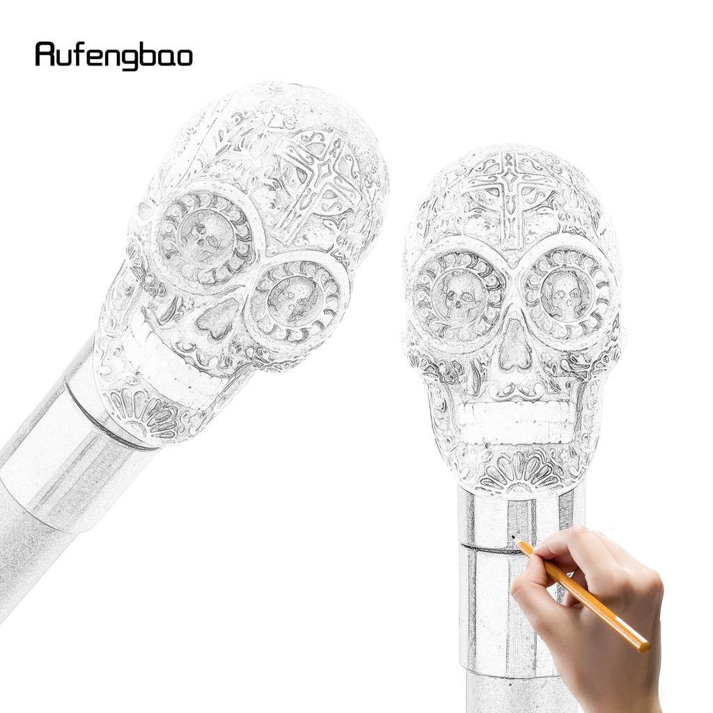 Yellow Resin Skull Head Walking Cane Fashion Decorative Steel Stick Gentleman Elegant Cosplay Cane Knob Crosier 92cm