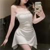 Wholesale Sexy Tube Top Dress High Waist Temperament Waist Irregular Thin Korean Version Dress Short Skirt