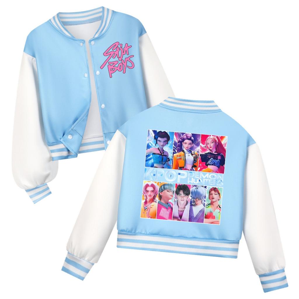 Moda Infantil Casual Jaqueta com Capuz de Manga Comprida Estampa de Grupo de Bruxa