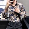 MARBEINE Long Sleeve Floral Print Aloha Casual Plus Sizes Soft Men's Button-Down Shirt, Spring, Summer, Autumn, Winter, Fashion, Available,
