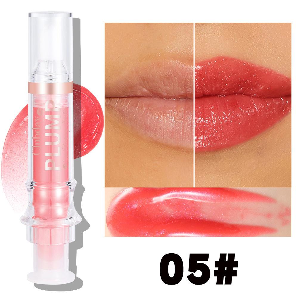 Clubday Lip Plumping Booster Syringe Lip Oil Hydrating Mirror Glossy Liquid Lipstick Dewy Plump Tint Long-Lasting Nourishing Makeup Cosmetics