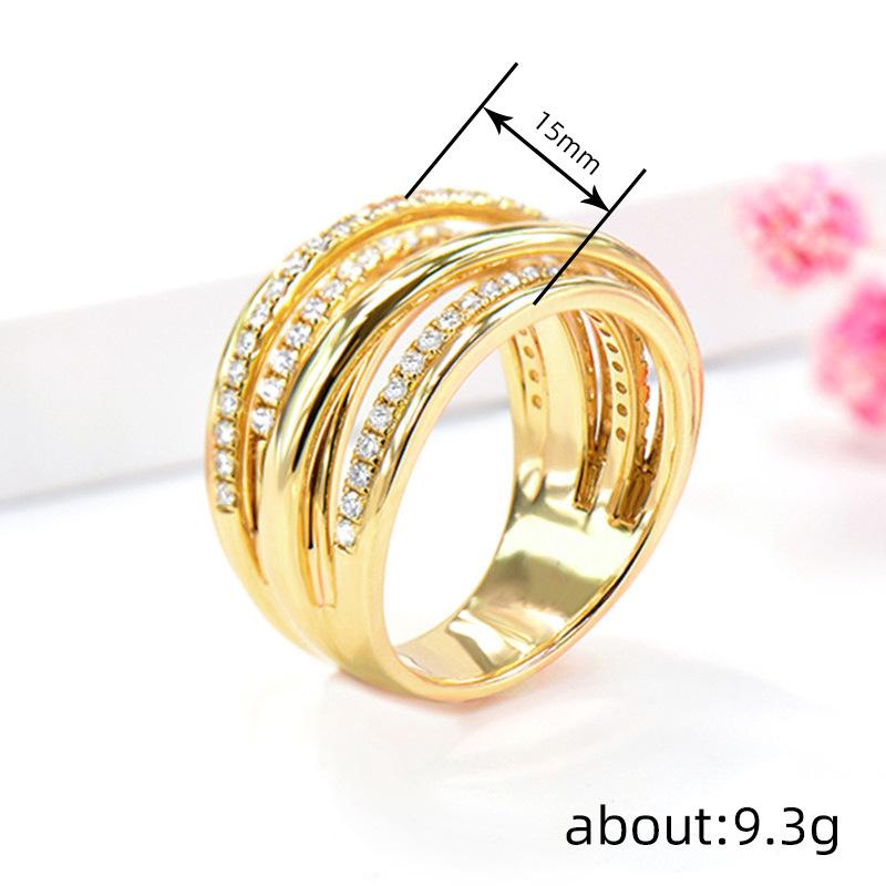 Exotic Ring Female, Light Luxury Line Cross Ring Female Internet Celebrity Temperament