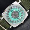 REFURBISHED VINTAGE HAND-WINDING SWISS MENS ROULETTE SEA GREEN WATCH A700934-5 R205a-a700934