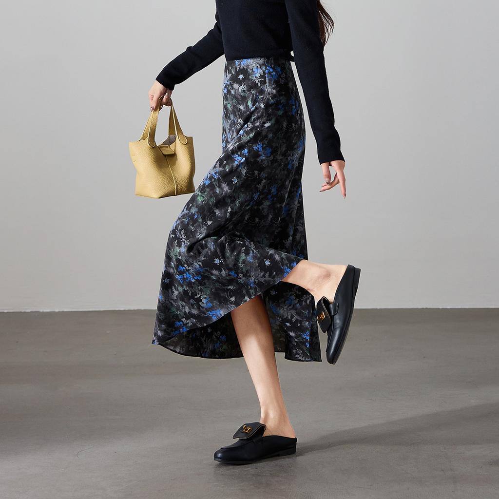 High Waisted Printed Fishtail Skirt 2026 Spring Fashion Temperament Versatile Mid Length Skirt