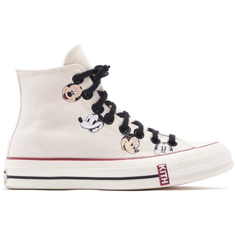 KITH X Disney X Converse Chuck 1970s Hi Mickey Mouse Collection Comfortable & Stylish High-Top Canvas Shoes Unisex White