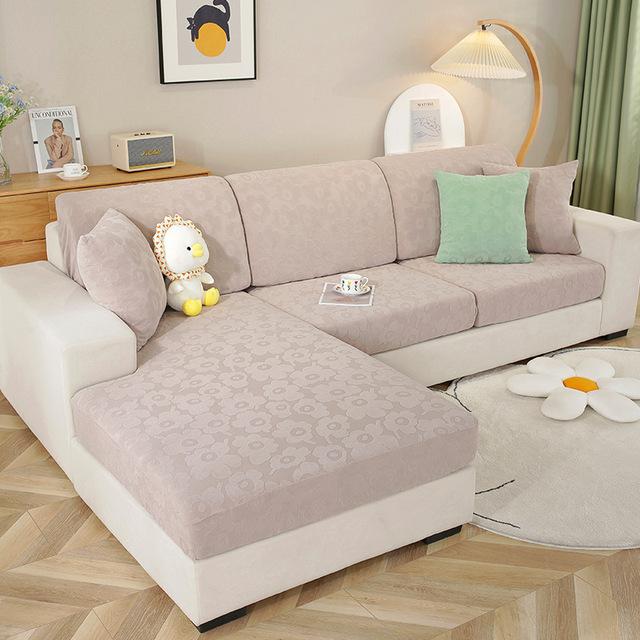 

Эластичный чехол для дивана, пылезащитный, сплошной цвет, жаккардовый утепленный чехол для дивана для гостиной, нескользящий чехол для диванной подушки с полной оберткой 1/2/3 1pc Normal size-S кофейный