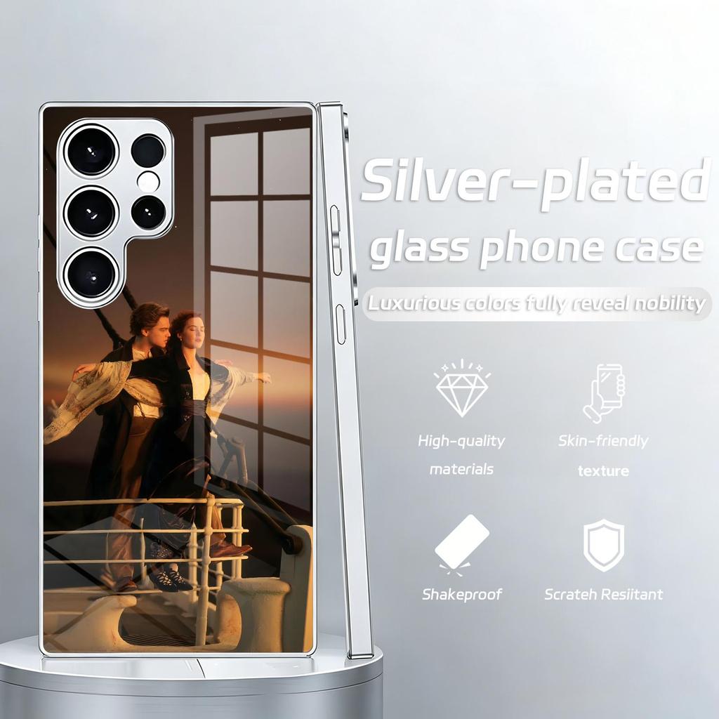 Classic movie Titanic Phone Case For Samsung S26 S25 S24 S23 S22 S21 Plus Ultra Note20 Electroplated glass Phone Case