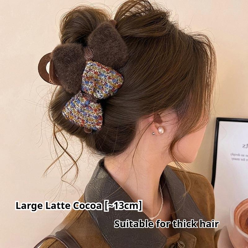 Stylish, Retro Double-sided Bow Hair Clip for Women, High-end Hair Accessory.