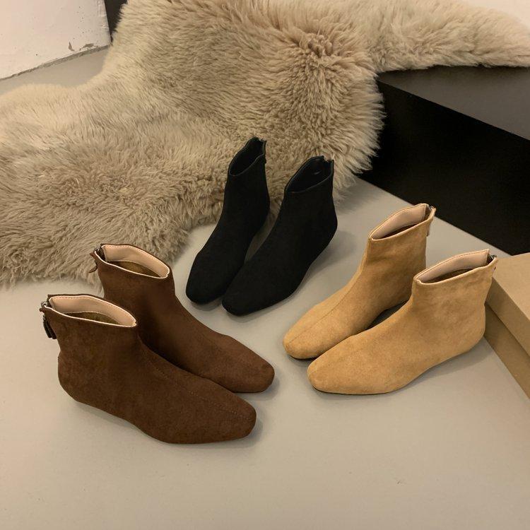 Herfstwandeling~ Koreaanse versie ins kleine korte laarsjes veelzijdige matte westernlaarzen vierkante neus innerlijke verhoging enkellaarsjes dames nieuwe wintermodellen