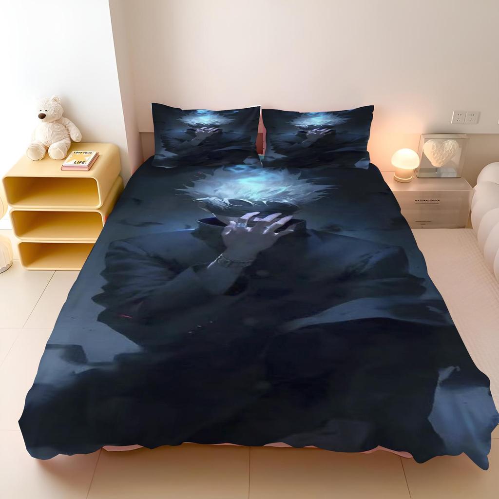 Set da letto Jujutsu Kaisen Famoso anime giapponese Set copripiumino Piumino Biancheria da letto Singolo Matrimoniale King Taglia Singola Dropshipping