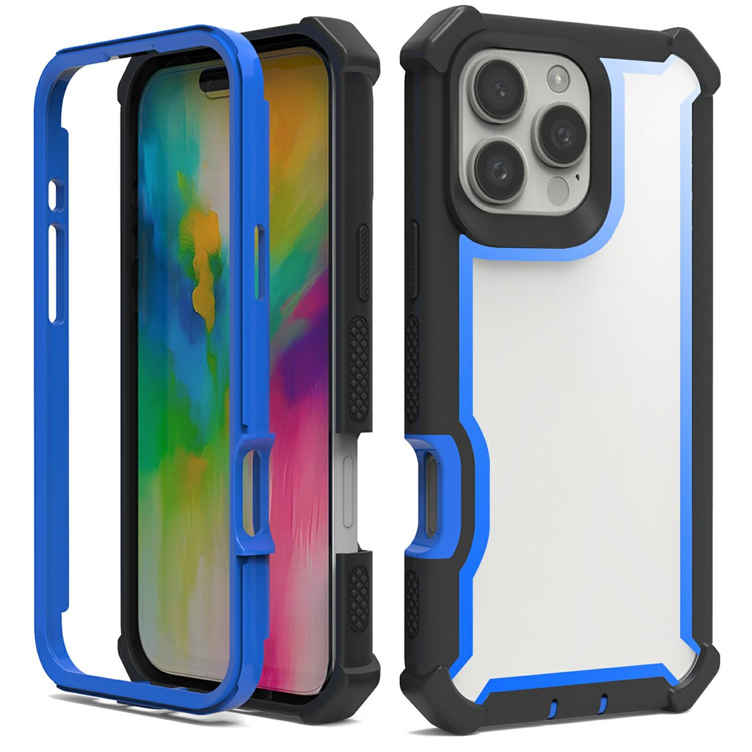 

For iPhone 16 Pro Max Case Clear Detachable 2 in 1 Shockproof TPU + PC Phone Back Cover E