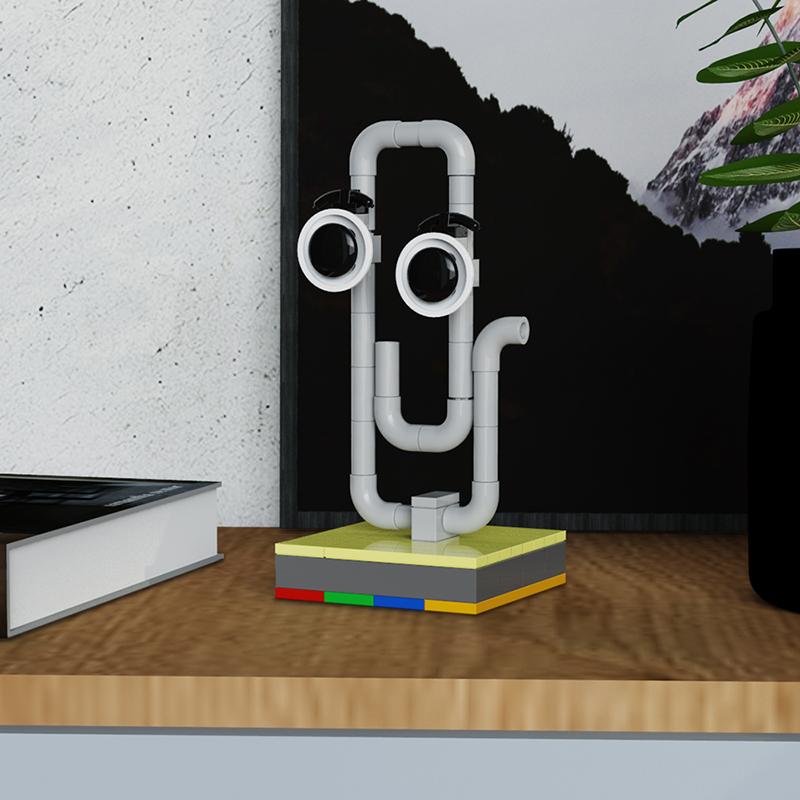 Buildmoc Creative Office Funny Clippy the Age Revealer World MOC Building Blocks Toys for Children Kids Gifts Toy 85PCS Bricks
