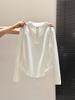 Women's Spring Fashion Long-Sleeve Top: Half-Open Collar, Zipper Style, Waist-Cinching Pleats, Regular Shoulder, Age-Reducing, Stylish Inner Wear