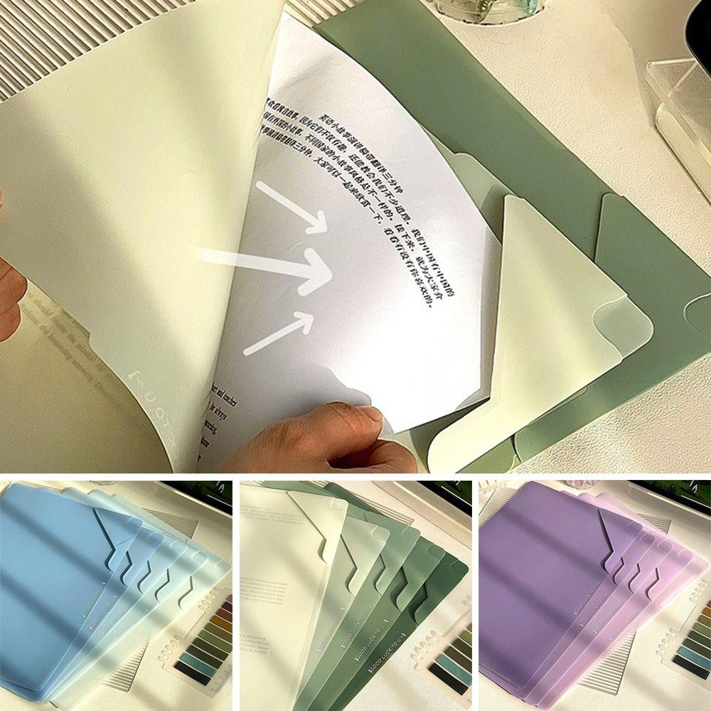 5pcs/set Waterproof File Folders Plastic File Organizer Creative Sorting Storage Bag  Stationery