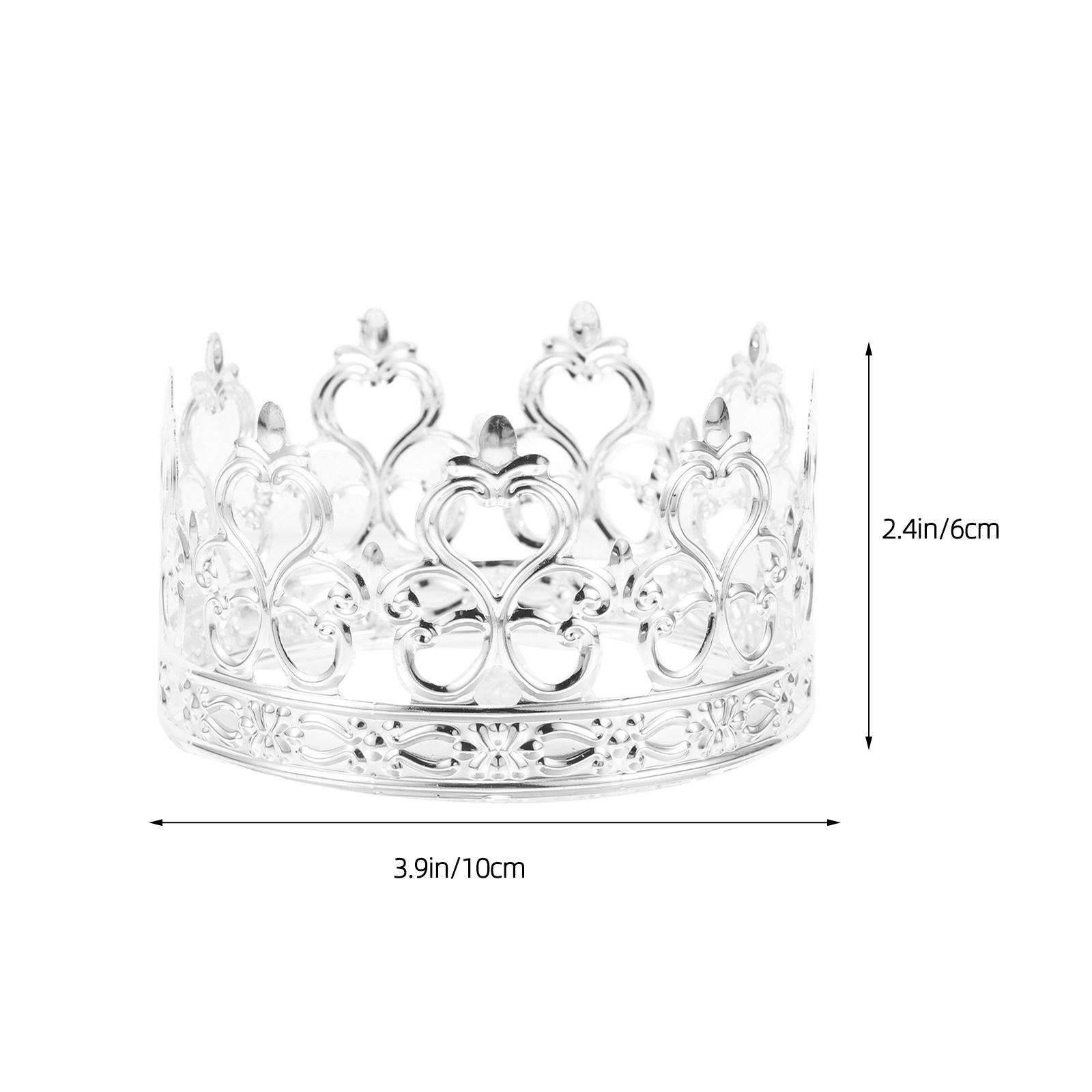 

Silver Mini Crown Cake Topper Princess Tiara Cake Decoration Wedding Birthday Party Cupcake Centerpiece Crown for Flower Bouquet