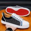 Fashion Men Casual Shoes Trend Rivet Crystal Punk Style Flat Skate Shoes Young Man Street Cool Loafers