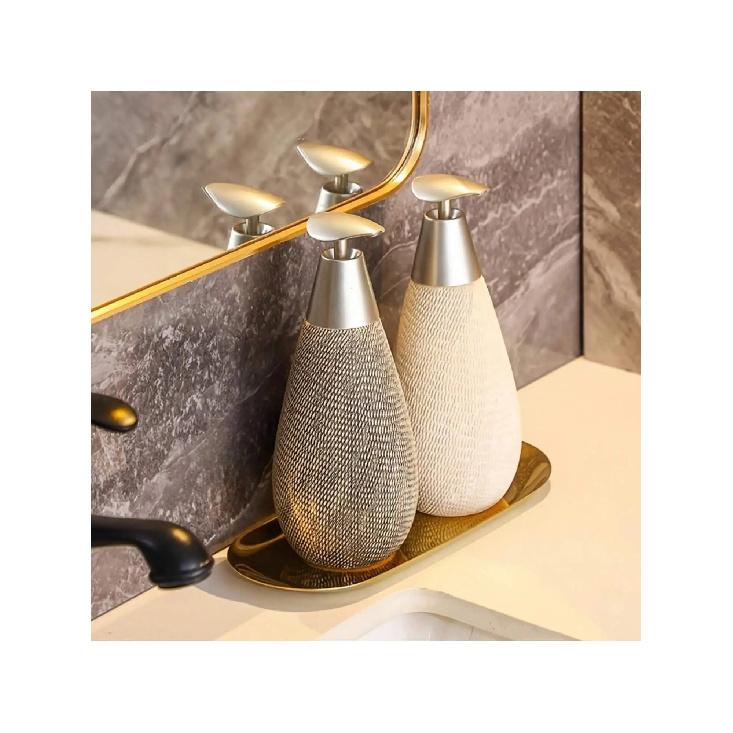 Creative Retro Style Ceramic Push-Type Soap Dispenser With Pump, Hand Soap Bottle, Suitable For Bathrooms Kitchens And Toilets