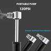 Aluminum-Alloy Mini Bike Tire Pump Portable 120PSI Bicycles Pump Balls Pump with Needle Fits Presta and Schrader Valves