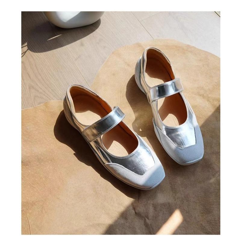 

Версия из овчины~ Модные спортивные балетки женские туфли на платформе Velcro Mary Jane туфли мягкая подошва нишевая повседневная одинарная обувь 40