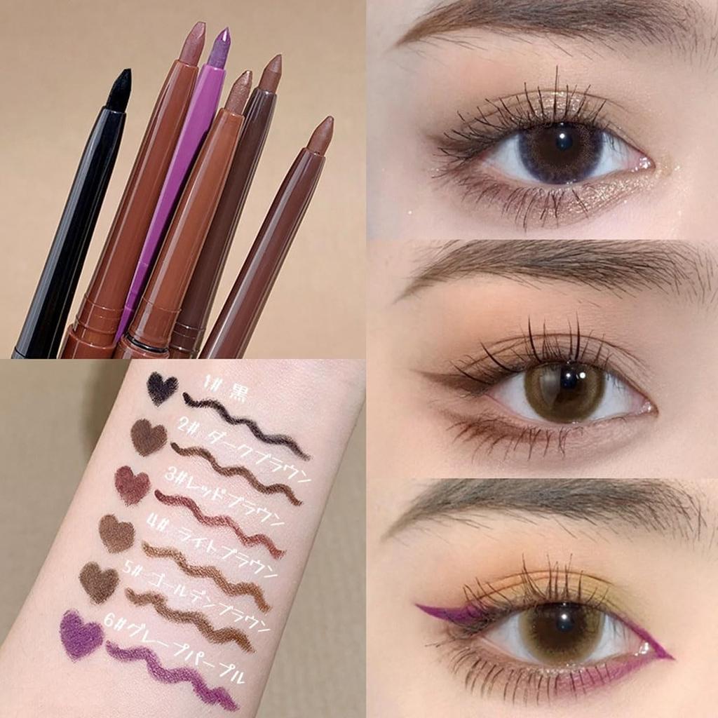 UNYOKE Gel Brush Pencil Makeup Reddish [Popular] Eyeliner, Waterproof, Multi-Color, Long-Lasting, Type, (03# Brown)