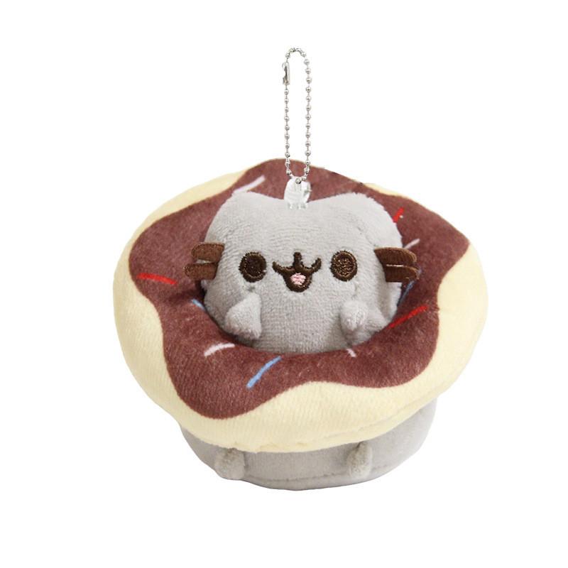 Summer Series Gray Cat Plush Toy Keychain With Float Ring For Kids And Teens